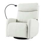 Fauteuil inclinable électrique avec pivotement à 270°, fonction bascule et inclinaison, ports USB et repose-pieds réglable