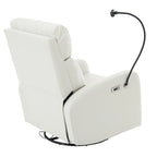 Fauteuil inclinable électrique avec pivotement à 270°, fonction bascule et inclinaison, ports USB et repose-pieds réglable