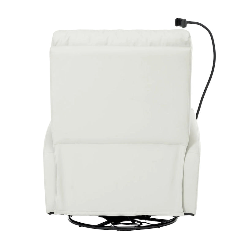 Fauteuil inclinable électrique avec pivotement à 270°, fonction bascule et inclinaison, ports USB et repose-pieds réglable