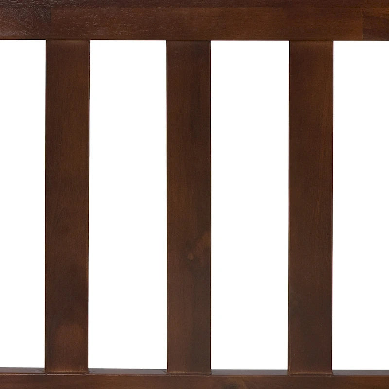 Plateforme de lit Queen en acacia style ferme moderne avec tête de lit à lattes