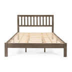 Plateforme de lit Queen en acacia style ferme moderne avec tête de lit à lattes