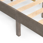 Plateforme de lit Queen en acacia style ferme moderne avec tête de lit à lattes