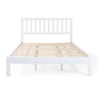 Plateforme de lit Queen en acacia style ferme moderne avec tête de lit à lattes