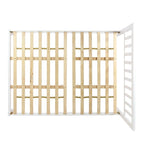 Plateforme de lit Queen en acacia style ferme moderne avec tête de lit à lattes