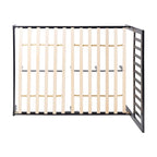 Plateforme de lit Queen en acacia style ferme moderne avec tête de lit à lattes