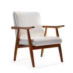 Lot de 2 fauteuils d'appoint modernes du milieu du siècle, en similicuir avec cadre en bois de hêtre