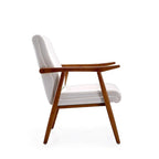 Lot de 2 fauteuils d'appoint modernes du milieu du siècle, en similicuir avec cadre en bois de hêtre