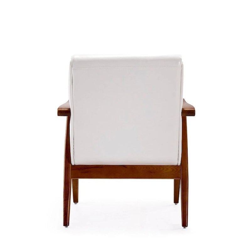Lot de 2 fauteuils d'appoint modernes du milieu du siècle, en similicuir avec cadre en bois de hêtre