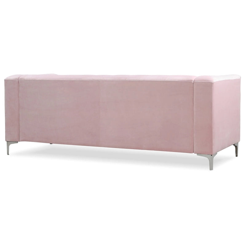 Canapé sectionnel moderne en velours capitonné avec méridienne, 83"L x 58"l x 31"H