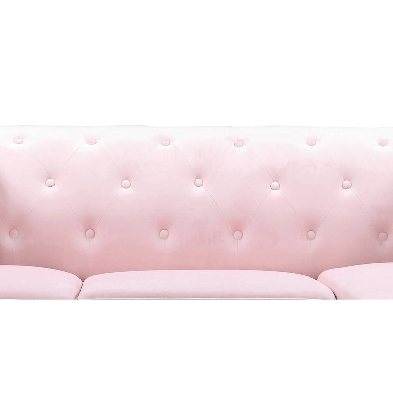 Canapé sectionnel moderne en velours capitonné avec méridienne, 83"L x 58"l x 31"H