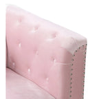 Canapé sectionnel moderne en velours capitonné avec méridienne, 83"L x 58"l x 31"H