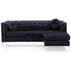 Canapé sectionnel moderne en velours capitonné avec méridienne, 83"L x 58"l x 31"H