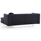 Canapé sectionnel moderne en velours capitonné avec méridienne, 83"L x 58"l x 31"H