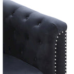 Canapé sectionnel moderne en velours capitonné avec méridienne, 83"L x 58"l x 31"H