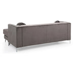 Canapé sectionnel moderne en velours capitonné avec méridienne, 83"L x 58"l x 31"H