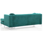 Canapé sectionnel moderne en velours capitonné avec méridienne, 83"L x 58"l x 31"H