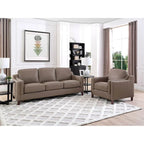 Canapé et fauteuil en cuir pleine fleur