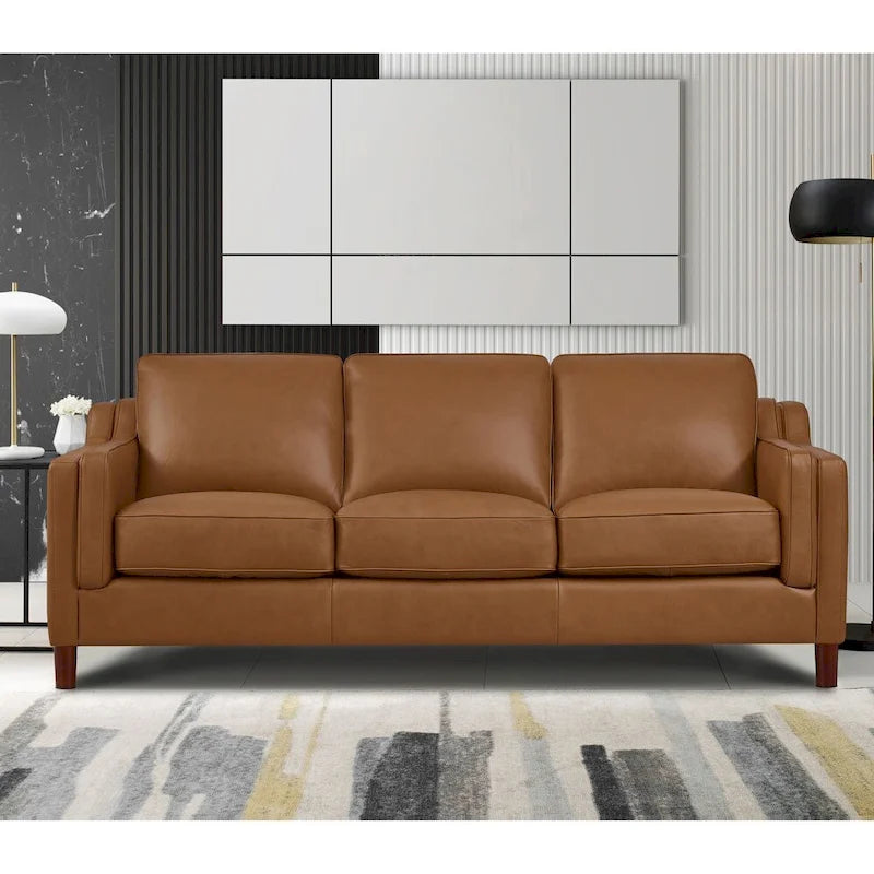 Canapé et fauteuil en cuir pleine fleur