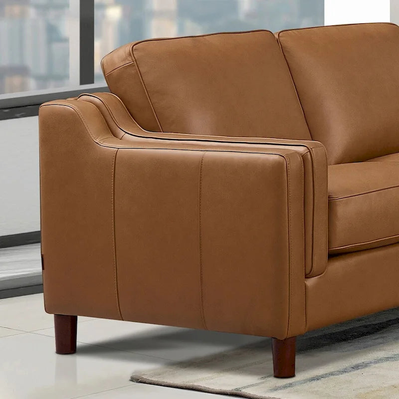 Canapé et fauteuil en cuir pleine fleur
