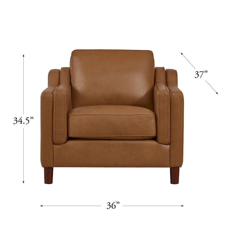 Canapé et fauteuil en cuir pleine fleur