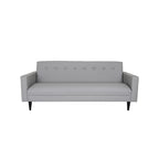 Canapé 3 places Mid-Century Modern - Similicuir, Structure en bois massif, Gris