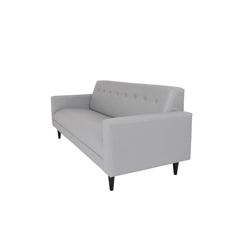 Canapé 3 places Mid-Century Modern - Similicuir, Structure en bois massif, Gris