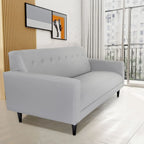 Canapé 3 places Mid-Century Modern - Similicuir, Structure en bois massif, Gris