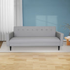 Canapé 3 places Mid-Century Modern - Similicuir, Structure en bois massif, Gris