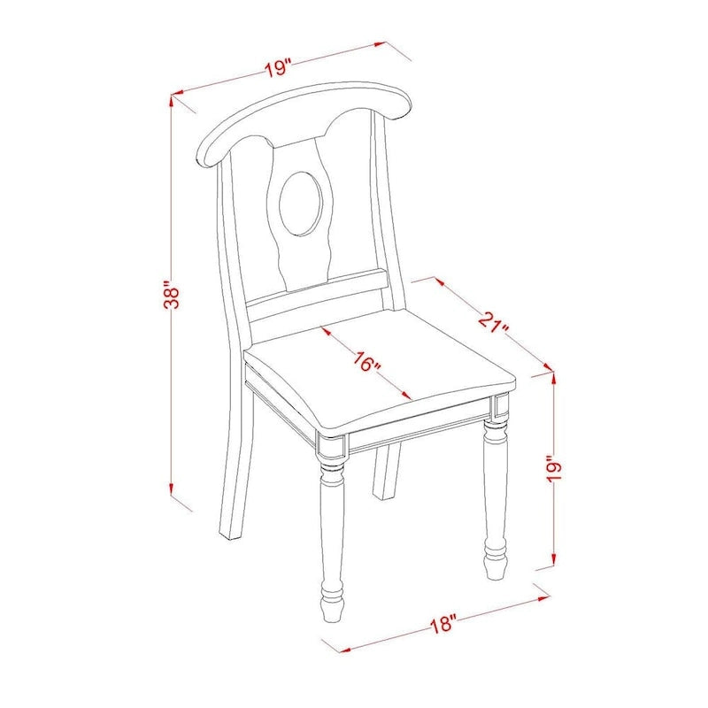 Ensemble de salle à manger 5 pièces avec chaises Napoléon - Marron selle
