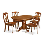 Ensemble de salle à manger 5 pièces avec chaises Napoléon - Marron selle