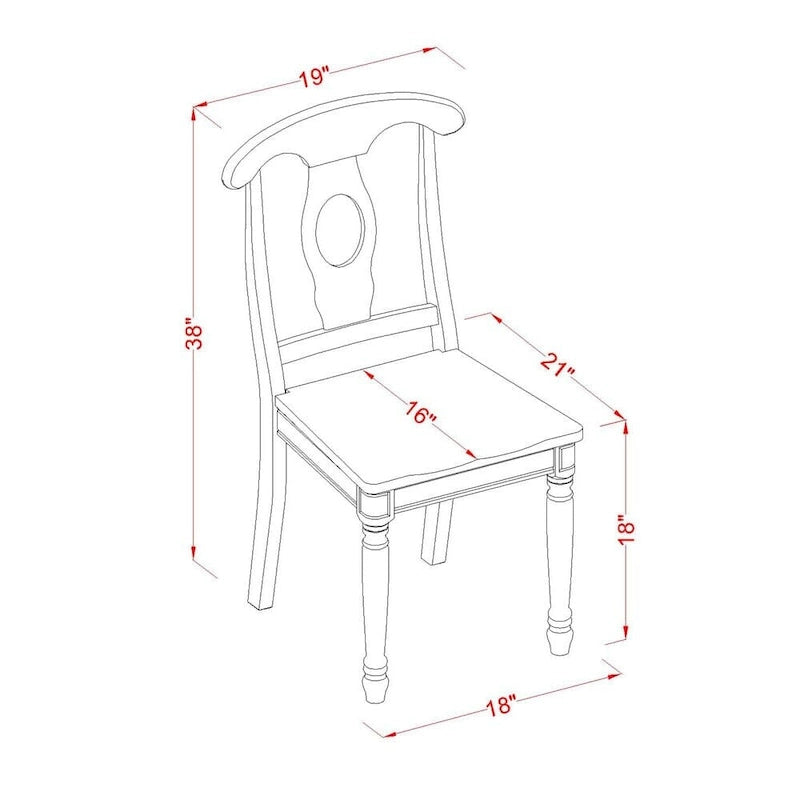 Ensemble de salle à manger 5 pièces avec chaises Napoléon - Marron selle
