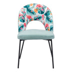 Lot de 2 chaises de salle à manger en velours - Multicolore et vert