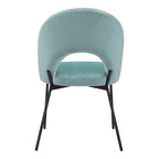 Lot de 2 chaises de salle à manger en velours - Multicolore et vert
