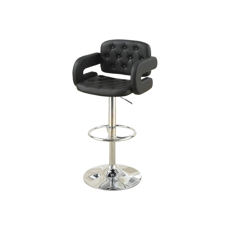 Tabouret de bar réglable en similicuir avec accoudoirs