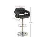 Tabouret de bar réglable en similicuir avec accoudoirs