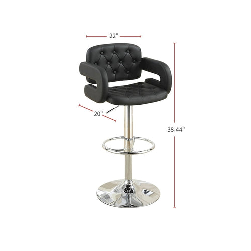 Tabouret de bar réglable en similicuir avec accoudoirs
