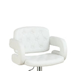 Tabouret de bar réglable en similicuir avec accoudoirs