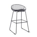 Tabourets de bar modernes en métal, lot de 2 – Design en maille métallique avec repose-pieds