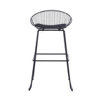 Tabourets de bar modernes en métal, lot de 2 – Design en maille métallique avec repose-pieds