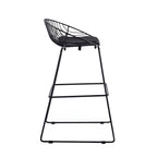 Tabourets de bar modernes en métal, lot de 2 – Design en maille métallique avec repose-pieds