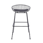 Tabourets de bar modernes en métal, lot de 2 – Design en maille métallique avec repose-pieds