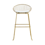 Tabourets de bar modernes en métal, lot de 2 – Design en maille métallique avec repose-pieds
