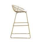 Tabourets de bar modernes en métal, lot de 2 – Design en maille métallique avec repose-pieds