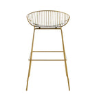 Tabourets de bar modernes en métal, lot de 2 – Design en maille métallique avec repose-pieds
