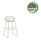 Tabourets de bar modernes en métal, lot de 2 – Design en maille métallique avec repose-pieds