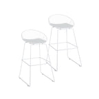 Tabourets de bar modernes en métal, lot de 2 – Design en maille métallique avec repose-pieds
