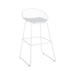 Tabourets de bar modernes en métal, lot de 2 – Design en maille métallique avec repose-pieds