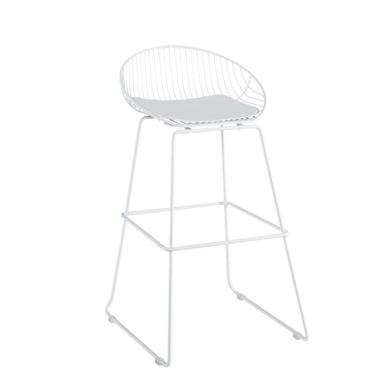 Tabourets de bar modernes en métal, lot de 2 – Design en maille métallique avec repose-pieds