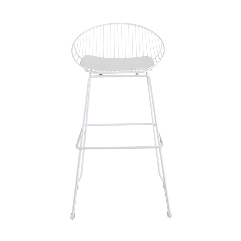 Tabourets de bar modernes en métal, lot de 2 – Design en maille métallique avec repose-pieds