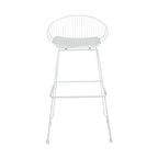 Tabourets de bar modernes en métal, lot de 2 – Design en maille métallique avec repose-pieds
